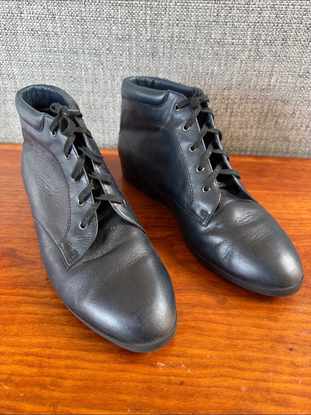 Vintage Danexx D-Austin4 Women's Black Lace-Up Ankle Boots Plaid Lined Size 9M